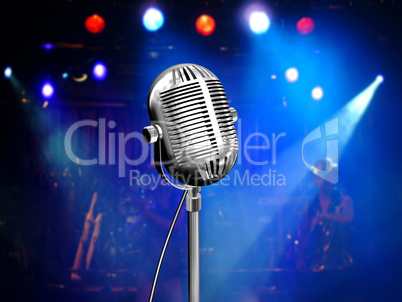 Retro microphone with reflectors on
