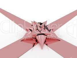 Pink ribbon and bow with working pa