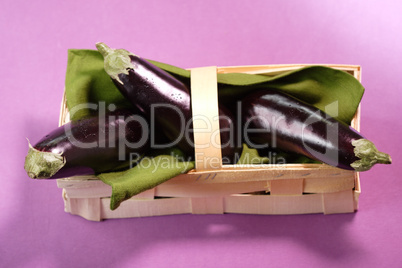 three eggplants