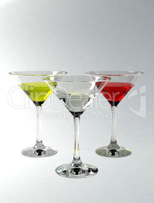 Martini glasses with clipping path