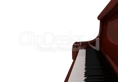 Piano keyboard close up , 3d rende