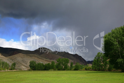 Spring rain storm Idaho mountains