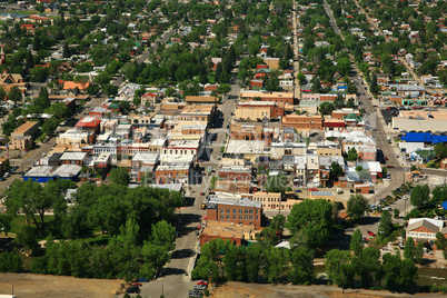 Downtown Salida Colorado from above