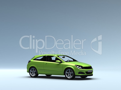 Conceptual green car with clipping