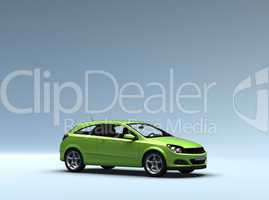 Conceptual green car with clipping