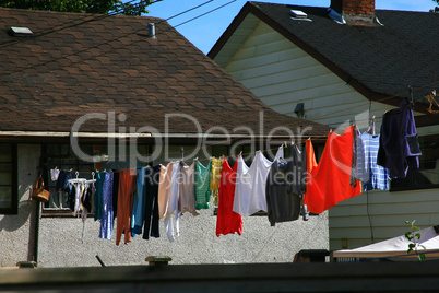 Clothes drying on clothesline