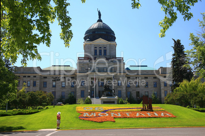 Tourist at Montana state capital