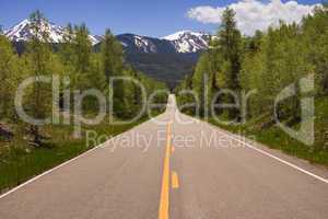 Scenic Highway Through Mountains