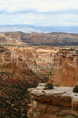 Deep red rock canyon in Utah