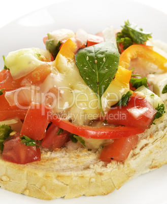 Toast With Vegetables And Cheese