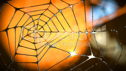 artistic end abstract spider web of metal