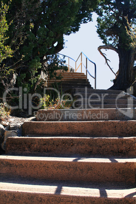 Long concrete stairway