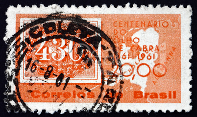 Postage stamp Brazil 1961 Map of Netherlands