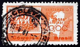 Postage stamp Brazil 1961 Map of Netherlands
