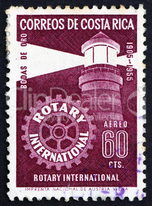Postage stamp Costa Rica 1956 Lighthouse, Rotary International