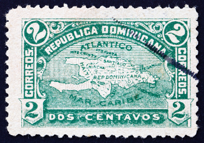 Postage stamp Dominican Republic 1900 Map of Hispaniola