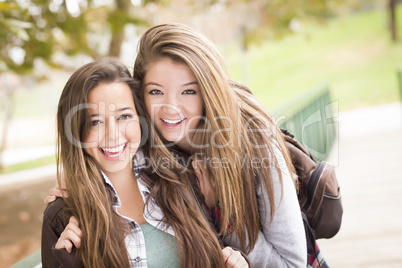 Mixed Race Women Pose for a Portrait Outside