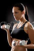 Sport fitness woman young weights exercise