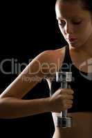 Fitness woman young sportive weights exercise