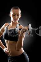 Fitness woman young sport weights exercise