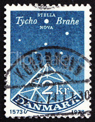 Postage stamp Denmark 1973 Sextant, Stella Nova, Tyho Brahe