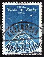 Postage stamp Denmark 1973 Sextant, Stella Nova, Tyho Brahe