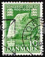 Postage stamp Denmark 1953 Jelling Runic Stone