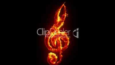 Burning treble clef