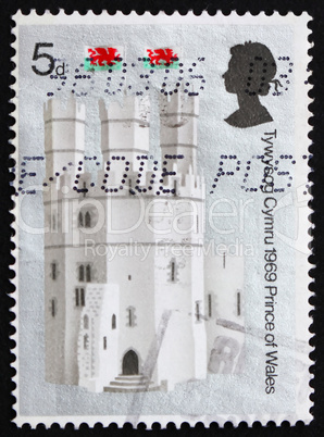 Postage stamp GB 1969 Eagle Tower, Caernarvon Castle, Wales