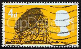 Postage stamp USA 1966 Jodrell Bank Radio Telescope