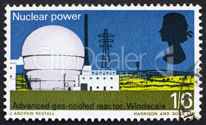 Postage stamp USA 1966 Windscale atomic reactor