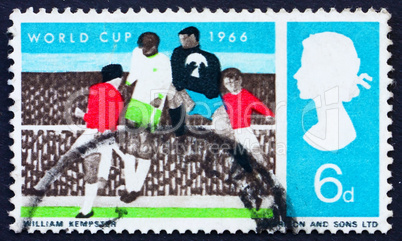 Postage stamp GB 1966 Soccer Players and Crowd Postage stamp GB 1966 Soccer Players and Crowd