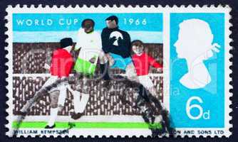 Postage stamp GB 1966 Soccer Players and Crowd