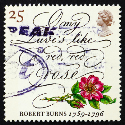 Postage stamp GB 1996 Rose and lines from poem