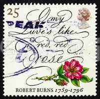 Postage stamp GB 1996 Rose and lines from poem