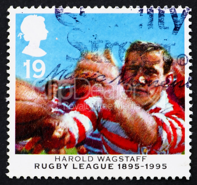 Postage stamp GB 1995 Harold Wagstaff, rugby player