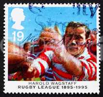 Postage stamp GB 1995 Harold Wagstaff, rugby player