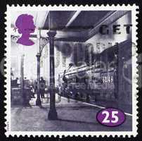 Postage stamp GB 1996 Locomotive at King Cross Station
