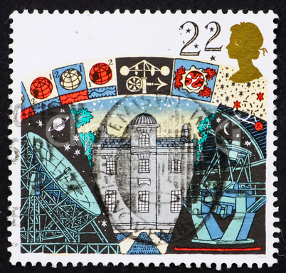 Postage stamp GB 1990 Armagh Observatory, Jodrell Bank and La Pa