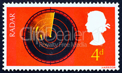 Postage stamp GB 1967 Radar Screen Postage stamp GB 1967 Radar Screen