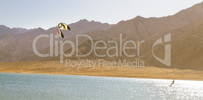 kitesurfer in lagoon