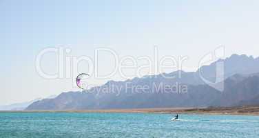 kitesurfer in lagoon