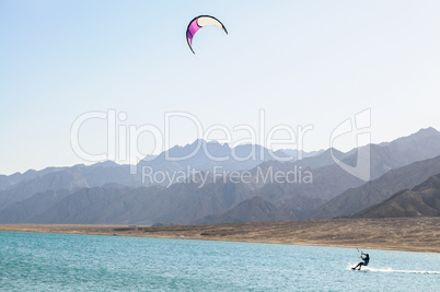 kitesurfer in lagoon