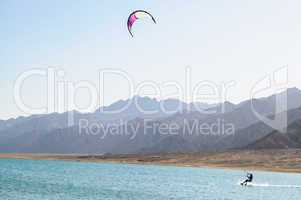 kitesurfer in lagoon