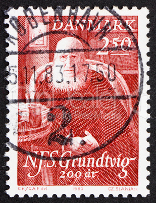 Postage stamp Denmark 1983 N. F. S. Grundtvig, poet