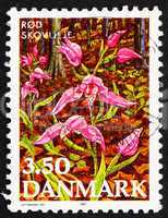 Postage stamp Denmark 1990 Red Helleborine