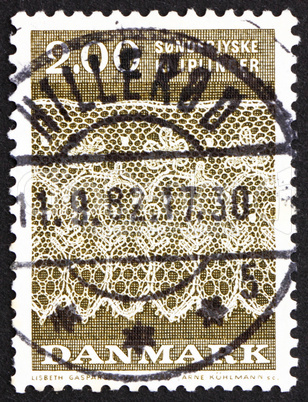 Postage stamp Denmark 1980 Tonder Lace Pattern