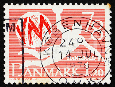 Postage stamp Denmark 1978 Handball player