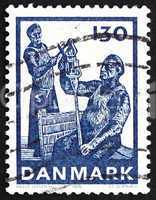 Postage stamp Denmark 1976 Glass Cut off from Foot