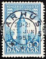 Postage stamp Denmark 1953 Goose Tower, Vordinborg